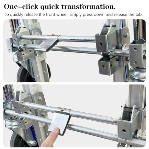 Silver Convertible Hand Truck Dolly Cart with Wheels Heavy Duty, 1000 Lbs Capacity, 2 Straps for Moving Furniture/Appliance/Carton/Warehouse/Office/Easy to Follow Video to Install - color: Silver