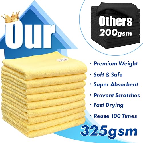 Simple Houseware 16" x 24" Microfiber Cleaning Towels, Heavy Duty 9 Pack - size: 9 Pack