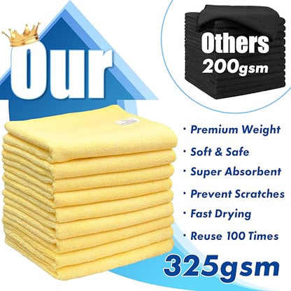 Simple Houseware 16" x 24" Microfiber Cleaning Towels, Heavy Duty 9 Pack - size: 9 Pack