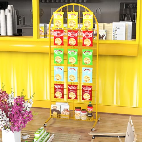 Aseem Metal Grid Wall Panels Display Stand Gold Movable 2x5.2FT, 1PCS - color: Gold, size: 5.2 FT