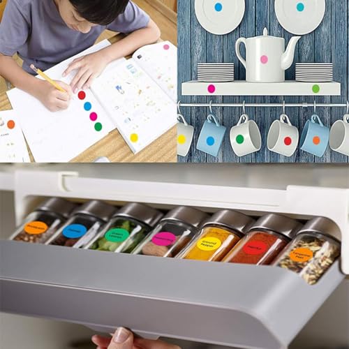 1000Pcs 1 Inch White Circle Dot Sticker Round Coding Labels Yard Sale Stickers Garage Sale Price Sticker Self-Adhesive Stickers for Classroom Office Marking Inventory Organizing Moving (White)