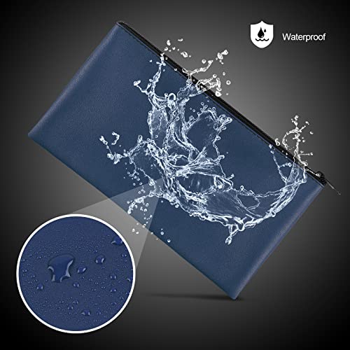 2 Pieces Money Bags with Zipper, 11x6.1 inch Money Pouch, Bank Bag, Cash Bag, Check Wallet, Cosmetics(navy) - color: Blue, size: 2 Pieces