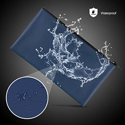 2 Pieces Money Bags with Zipper, 11x6.1 inch Money Pouch, Bank Bag, Cash Bag, Check Wallet, Cosmetics(navy) - color: Blue, size: 2 Pieces
