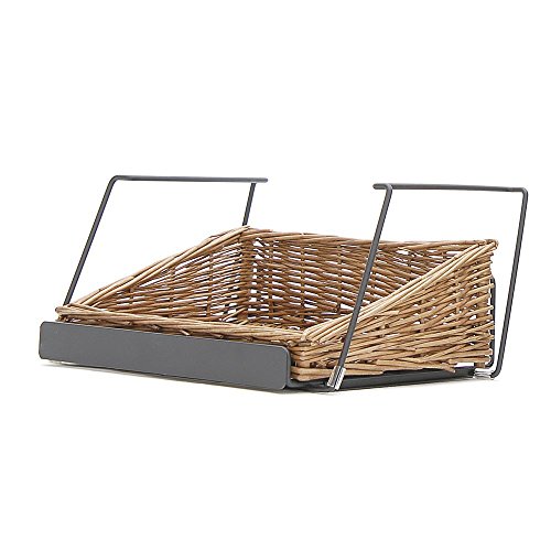 Black Metal/Wicker Countertop Stackable Basket Display - 13 1/4" L x 10" D x 6 1/2" H