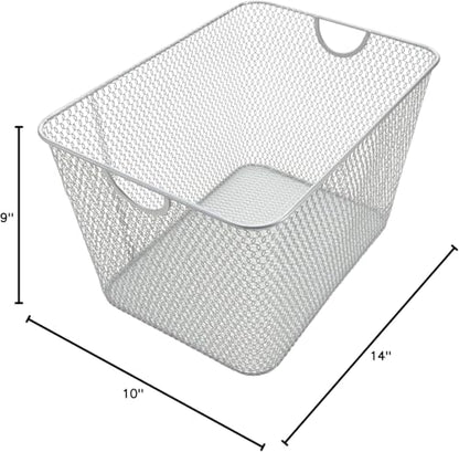 YBM HOME Wire Storage Baskets for Shelves, Cabinets, Pantry, Countertop, Open Mesh Storage Basket for Organizing Food Supplies, 2 Pack 14 x 10 - size: 14x10x9
