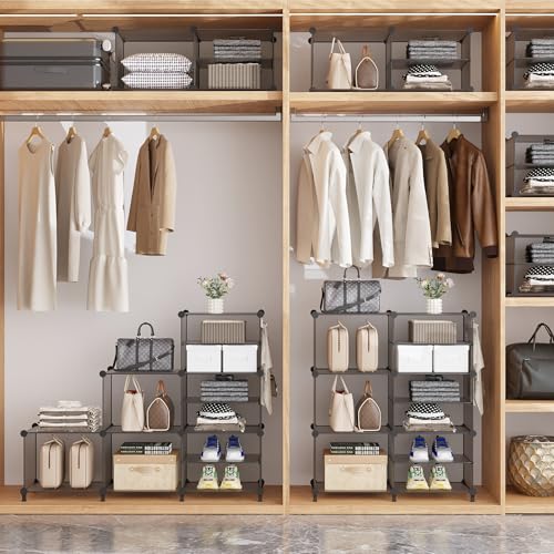 AWTATOS 6 Cube Closet Organizer Storage Shelves, Grey - color: Grey