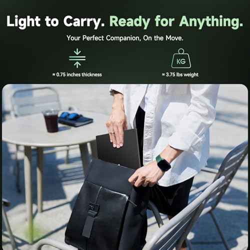 NIMO Light Gaming Laptop, AMD R7 7735HS (8C/16T, Up to 4.75GHz, Beat i7-12650H) 16GB DDR5 RAM 256GB SSD Business Computer with 15.6" FHD Display Radeon 680M GPU 180° View 2-Year Warranty 100W Type-C