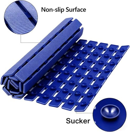 BEMISO Shower Mat Non Slip Bathtub Mat 27.5 x 15.7 Inch Bath Mat for Tub - color: Navy Blue, size: 27.5 x 15.7 inches