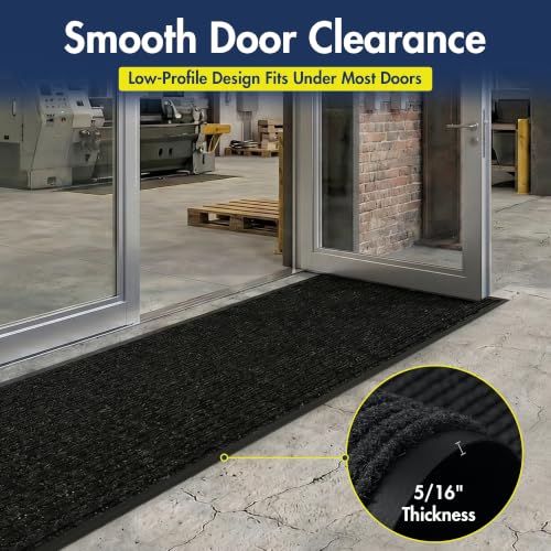 Notrax 109 Industrial Door Mat, 3' x 10' Charcoal, Made in the USA - color: Charcoal, size: 3' x 10' (Rectangular)