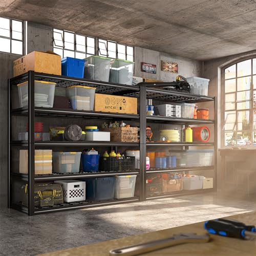 REIBII 48.2" W Storage Shelves for Garage, Adjustable Garage Shelving - size: 5-Tier, 48.2"W x 24.5"D x 72"H