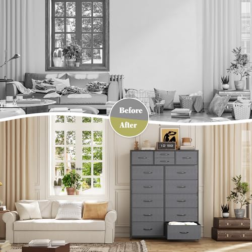 EnHomee 52.2" H Tall Dresser for Bedroom, Vertical Storage Tower, Anti-Tip