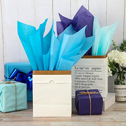 Fuutreo 300 Sheet Kraft Tissue Paper Bulk 14x20'' Wrapping, Blue Series - color: Blue Series