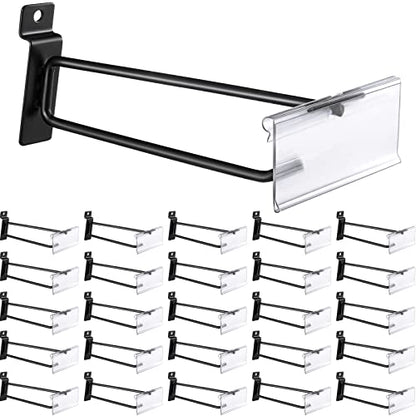 Oudain 8 Inch Slatwall Hooks with Label Holder,25 Pcs