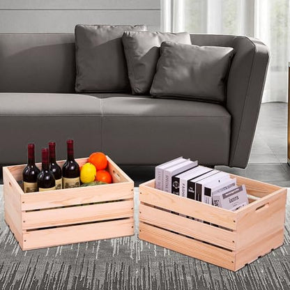 Extra Large Pine Wood Crates ，Unfinished Wooden Storage Crates For Display