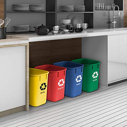 Acrimet Recycling Wastebasket Bin, 3.25 Gal / 13 Qt, 4-Pack