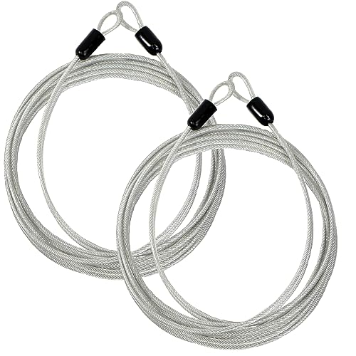 Lumintrail 4 Foot 3mm (1/8th Inch) Braided Steel Coated Security Cable Luggage Lock Safety Cable Wire Double Loop (2 Pack) - size: 4-FT (2 Pack)
