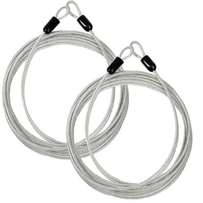 Lumintrail 4 Foot 3mm (1/8th Inch) Braided Steel Coated Security Cable Luggage Lock Safety Cable Wire Double Loop (2 Pack) - size: 4-FT (2 Pack)