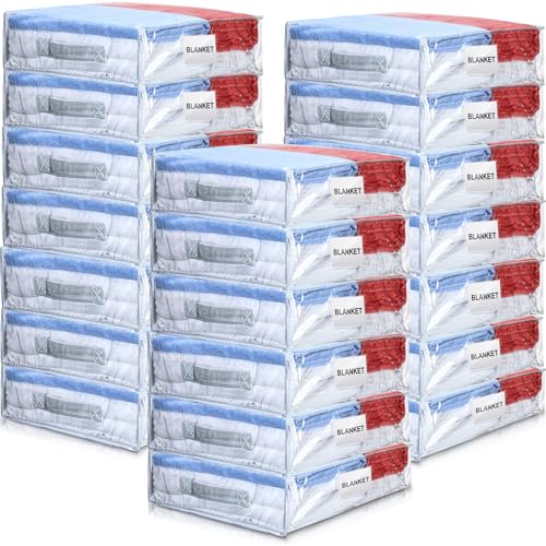 Kenning 20 Pcs Clear Zippered Storage Bags, Sheet, White, 18 x 15 x 4 Inch - color: White, size: 18 x 15 x 4 Inch