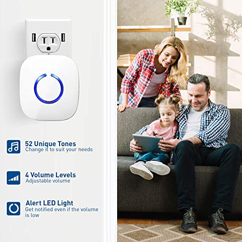 STARPOINT Extra Add-On Plugin Receiver for the STARPOINT Expandable Wireless Multi-Unit Long Range Doorbell Chime Alert System, Model LR, White