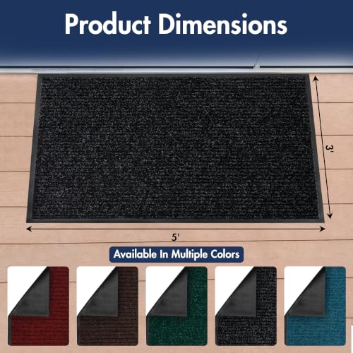 Notrax 109 Industrial Door Mat, 3' x 5' Charcoal, Made in the USA - color: Charcoal, size: 3' x 5' (Rectangular)