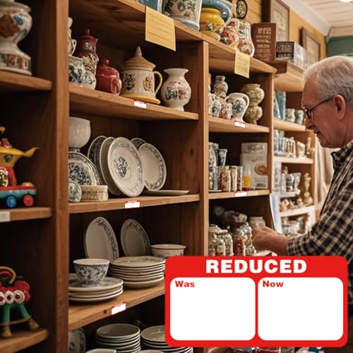 1050 Pcs Reduced Price Labels 1.97x0.98 inch Business Retail Discount Price Reduction Stickers Clearance Merchandising Sale Labels of Shop Butchers Bakers Market Seller