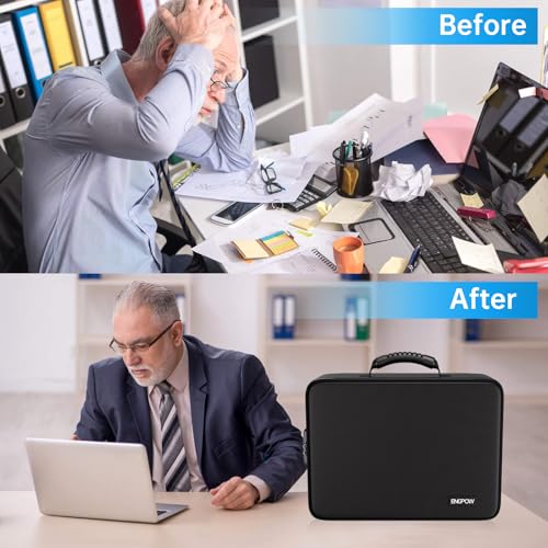 ENGPOW Fireproof Document Box with Lock,5200℉ Multi-Layer File Organizer - color: Black, size: 16.1" x 12" x 5.1"