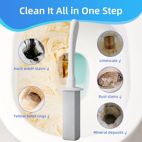 Toilet Brush and Holder Set with Pumice Stone, Toilet Pumice Stone Combo - color: Gray