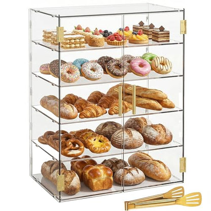 5 Tiers Countertop Bakery Display Case - size: 5Tiers
