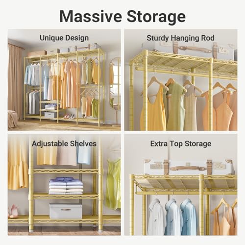VIPEK V40 Heavy Duty Clothes Rack, Modular Closet System Clothing Rack - color: Gold, size: V40 Regular