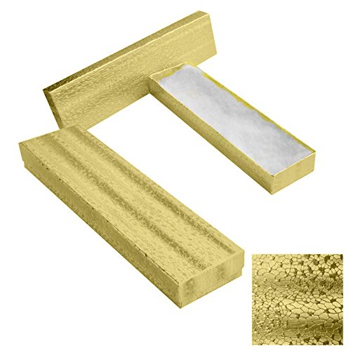 Gold Cotton Filled Jewelry Packaging and Gift Boxes Assortment #99 - Pack of 100
