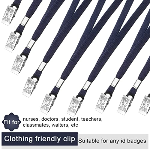 Marspark 200 Pcs Lanyards for ID Badges, Flat Swivel Hook,Navy Blue - color: Navy Blue