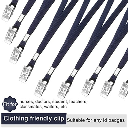 Marspark 200 Pcs Lanyards for ID Badges, Flat Swivel Hook,Navy Blue - color: Navy Blue