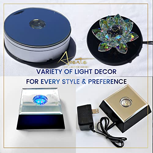 16 LED Multi-Color Light Stand Base- Lighted Acrylic Display, Crystal Display, Trophy & Art Hologram, 3D Pedestal Stand for Crafts, & Other Special Centerpieces, 4.5V AC/USB Adapter, Matte Black - style: Multi-Color Light