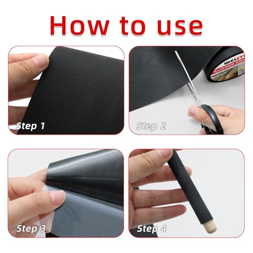 WELSTIK Rubber Grip Tape, Ultra Strong Sweat Absorbent Anti Slip Tape with Textured Adhesive for DIY Tools & Gadgets (Black, 6In x 16.4Ft) - size: 6inch*16.4ft