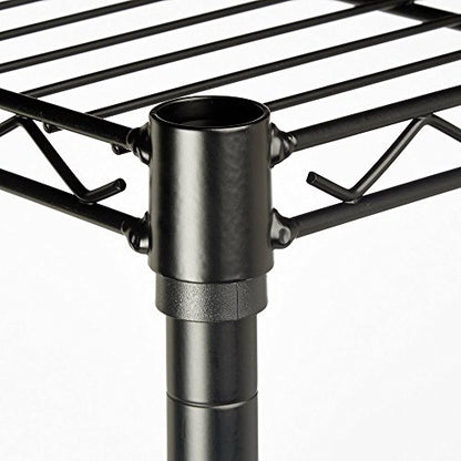 5-Tier Shelf, Adjustable Wire Metal Rack Shelving, Heavy Duty Standing Storage Shelves, Garage, Kitchen, Office, Bathroom, Shelfs Easy Assembly, 35.4" W x 18" D x 71" H Wheels, Black - color: Black, size: 5-tier 35.43"W x 17.72"D x 70.87"H Wheels