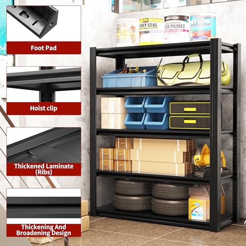 Garage Shelving Units and Storage,60"X28"X12"Inches Deep Heavy Duty Metal Shelves Adjustable,2000lbs Garage Storage Shelves,Sturdy Steel Utility Rack Industrial Tool Shelf for Basement Shop - size: 60"*28"*12"