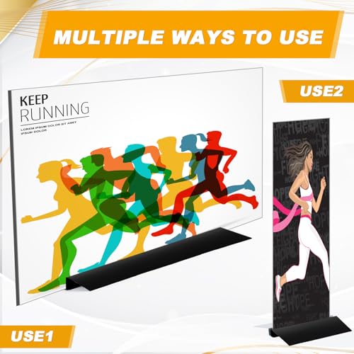 Blulu 1 Pcs 36 Inches Metal Floor Sign Stand Holder M Mount Holder Graphic Floor Standing Display Stand for Composite Foam Board, Acrylic Glass Sign, Base Only - size: 36 inches
