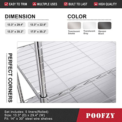 Poofzy Wire Shelf Liner 14" x 36", Set of 4 Clear - color: Clear, size: 14"x36" 4pcs