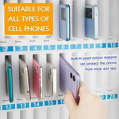 30 Slots Aluminum Alloy Cell Phone Locker, Phone Holder for Classroom - size: 30 Slots Transparent