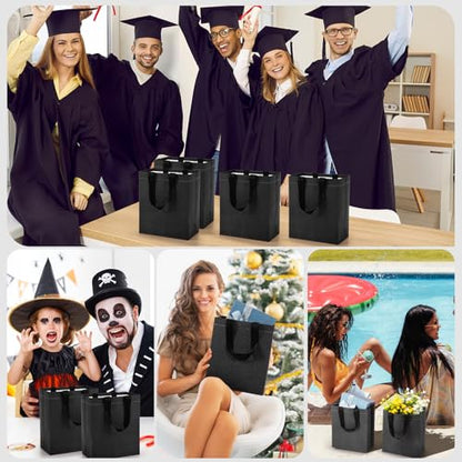 Eccliy 80 Pcs Reusable Gift Bags, Medium, Dark Grey - color: Dark Grey, size: Medium