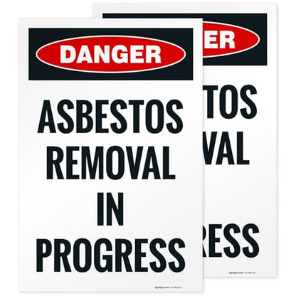 OSHA Danger Asbestos Removal in Progress Sidewalk Sign Kit, - size: 24x36 Inches, style: 2 Pack - Replacement Panels