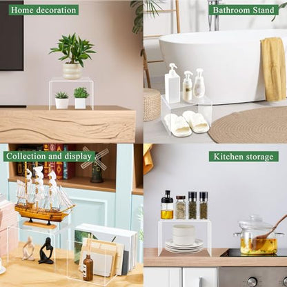 RattanView 2 Pcs 10 x 7 x 7 Inch Large Clear Acrylic Shelf Riser, 5mm Thick - color: Clear, size: 7 x 10.5 x 7 Inch, 5 mm