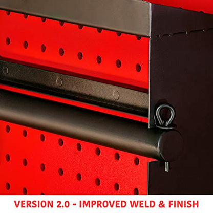 Pegboard Paper Towel Holder with Hooks, Peg Board Organizer Accessory - size: Towel Bar w Shelf