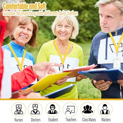 Patelai 120 Pcs Breakaway Lanyards with J Hook, Yellow - color: Yellow