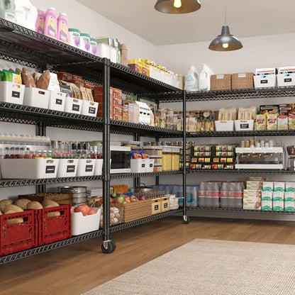REIBII Extra-Wide 60"W 4-Tier Wire Shelving with Wheels, 2399lbs for Garage - size: 4-Tier,60" W X 65.5" H X 18" D