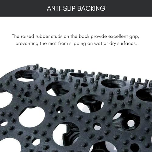 Heavy-Duty Interlocking Rubber Floor Mats, 24"x 32", Set of 2, Black - size: Set of 2 24x32