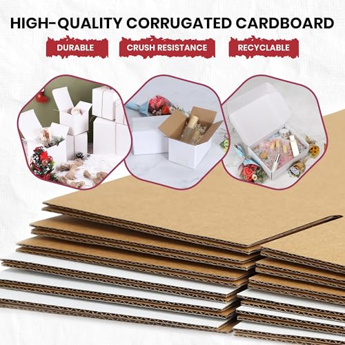 White Shipping Boxes 6x6x6 Heavy Duty, Lightweight, 6"L X 6"W X 6"H Foldable Corrugated Cardboard Mailer Boxes for Packaging Small Business Mailings Gifts Promotions Crafts Moving Box 50 Pack