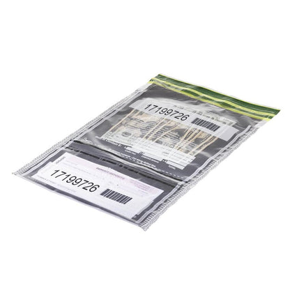 ControlTek SafeLok Vertical Twin Dual Deposit, 10"x15", Clear, Case of 500, Tamper-Evident Deposit Bags, Cash Currency Handling & Valuables, Tear-off Receipt + Large Barcodes 585092