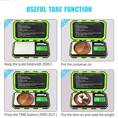 Fuzion Digital Pocket Scale, 200g x 0.01g Gram Scale High Precision - color: Green, size: 200/0.01g