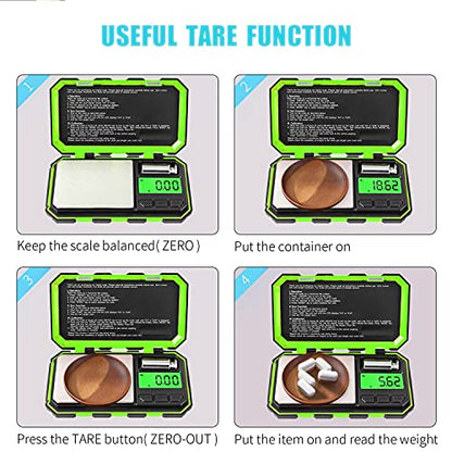 Fuzion Digital Pocket Scale, 200g x 0.01g Gram Scale High Precision - color: Green, size: 200/0.01g